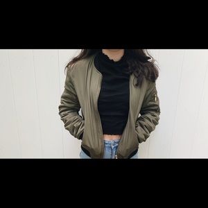 Green bomber jacket